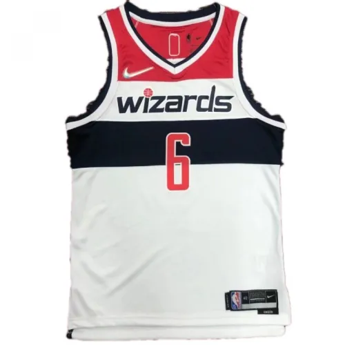 Camisa Swingman da NBA dos Washington Wizards para homem, modelo Harrell #6 da Nike, branca, temporada 21/22 – Edição Association