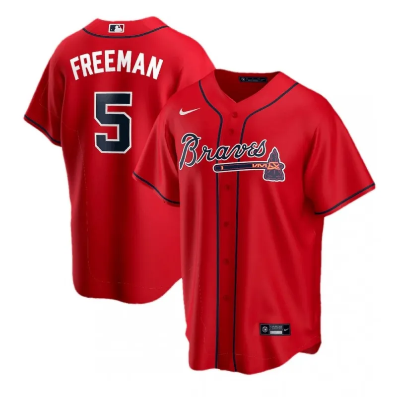 Men’s Atlanta Braves Freddie Freeman #5 Red 2020 Player Jersey