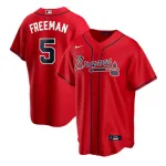 Maillot de joueur 2020 rouge « Freddie Freeman #5 » des Atlanta Braves pour homme