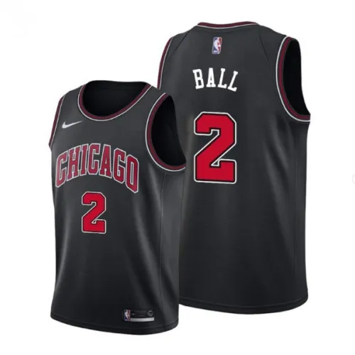 Camiseta Swingman de Hombre Chicago Bulls Lonzo Ball #2 Negra - Edición Statement