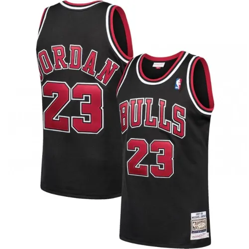 Maillot de joueur « Throwback » noir des Chicago Bulls pour homme, modèle Michael Jordan #23, saison 1997-1998, collection Hardwood Classics