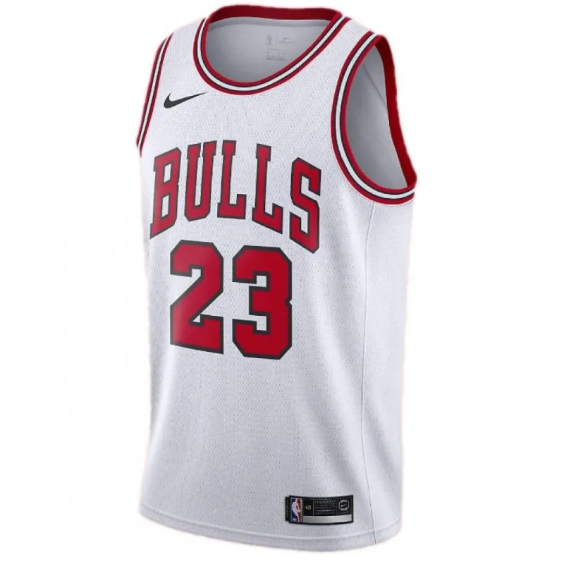 Men’s Chicago Bulls Michael Jordan #23 White Replica Swingman Jersey – Association Edition