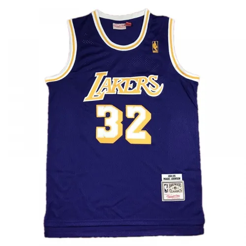 Herren-Trikot der Los Angeles Lakers „Magic Johnson“ #32, lila, Saison 84/85, aus der „Hardwood Classics“-Kollektion