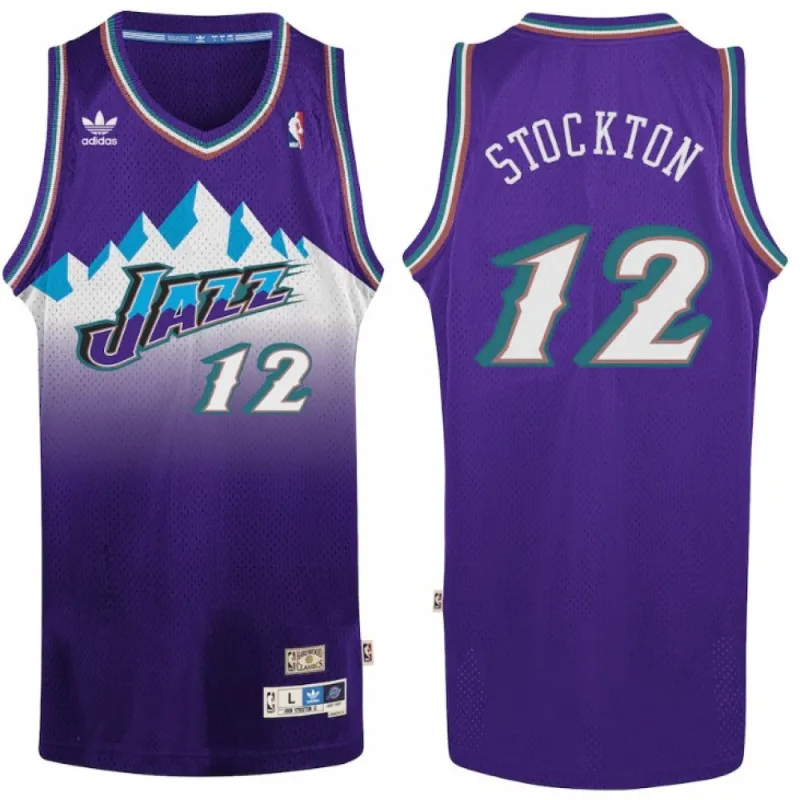 Utah Jazz John Stockton #12 Purple 1996 Retro/97 Men's Swingman Jersey