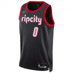 Herren Portland Trail Blazers Damian Lillard #0 Schwarz 2021/22 Swingman Jersey - City Edition