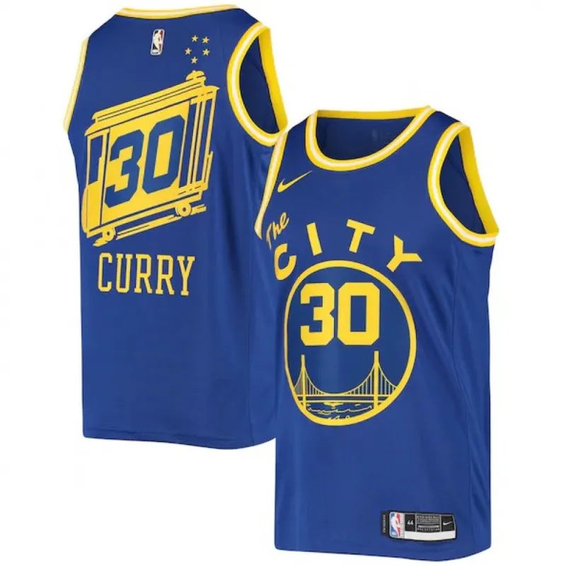 Men’s Golden State Warriors Stephen Curry #30 Royal Hardwood Classics 2020/21 Swingman Jersey- Classic Edition