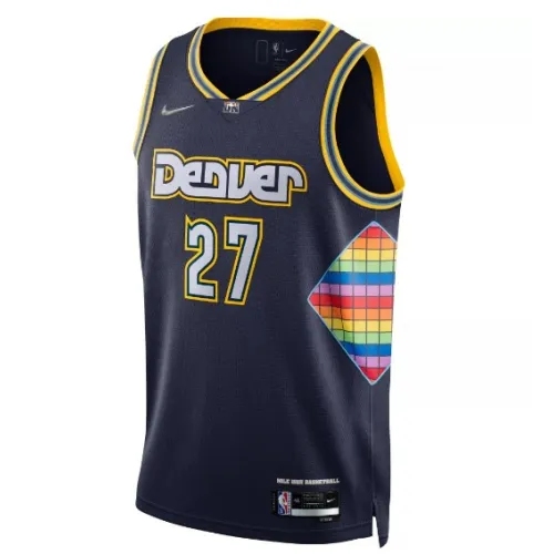 Men’s Denver Nuggets Jamal Murray #27 Nike Navy 2021/22 Swingman NBA Jersey – City Edition