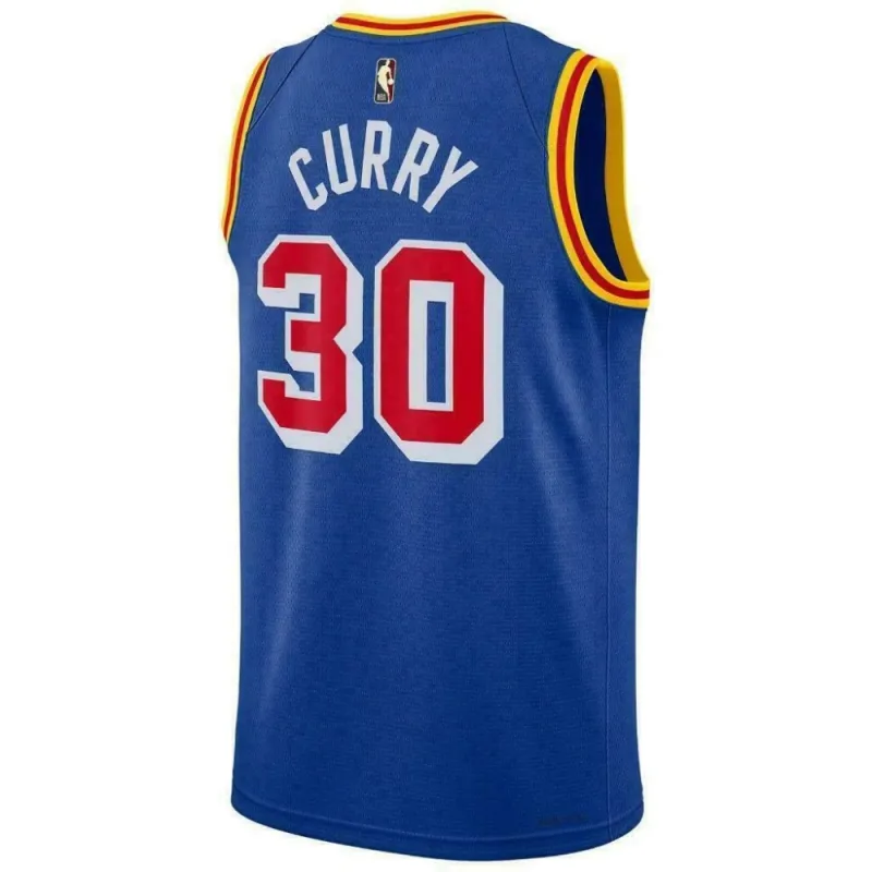Men’s Golden State Warriors Stephen Curry #30 Blue 2021/22 75th Anniversary Jersey – Classic Edition
