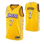 Camisa Swingman da NBA dos Los Angeles Lakers para homem, com o nome de Carmelo Anthony, modelo #7 da Nike, amarela - Edição City Men’s Los Angeles Lakers Carmelo Anthony #7 Nike Yellow Swingman NBA Jersey – City Edition