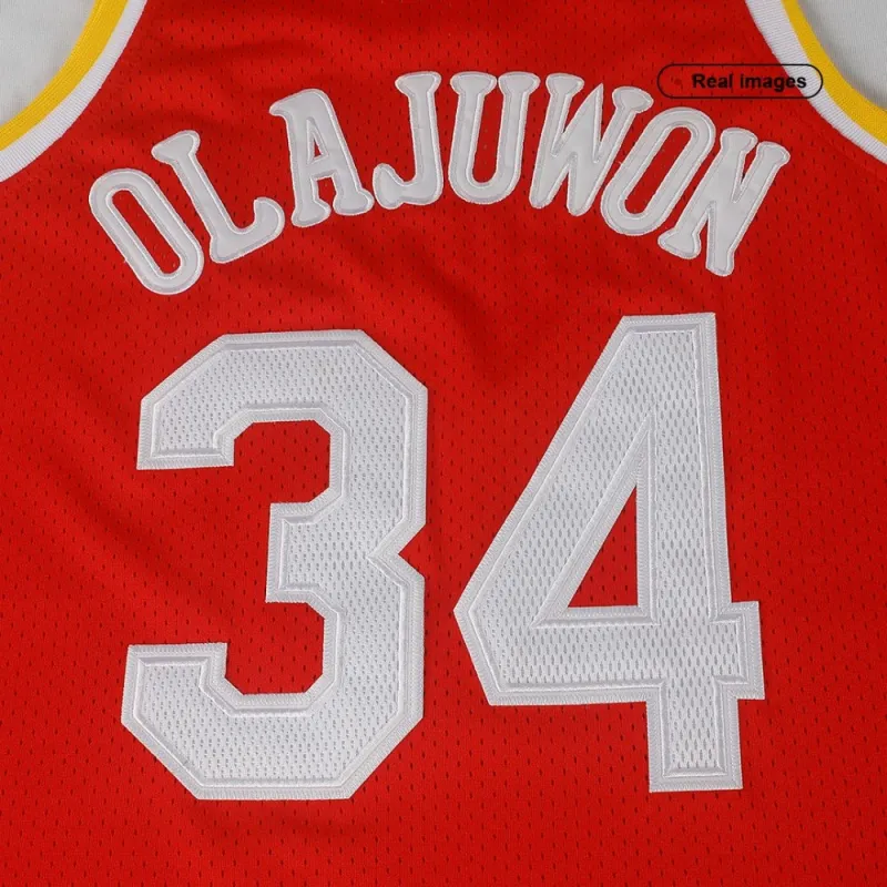 Men's Houston Rockets Hakeem Olajuwon Throwback Red 1993-94 Hardwood Classics Swingman Jersey