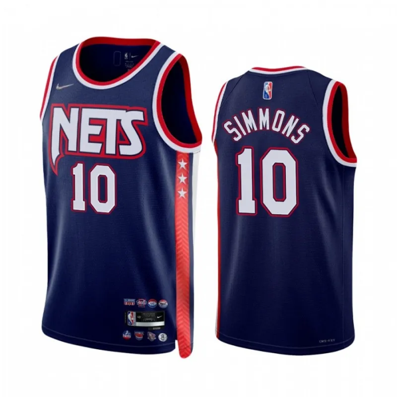 Men’s Brooklyn Nets Ben Simmons #10 Navy 2021/22 Swingman Jersey – City Edition