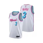 Men's Miami Heat Dwyane Wade #3 White 19-20 Swingman Jersey - City Edition(Round Collar) Men’s Miami Heat Dwyane Wade #3 White 19-20 Swingman Jersey – City Edition(Round Collar)