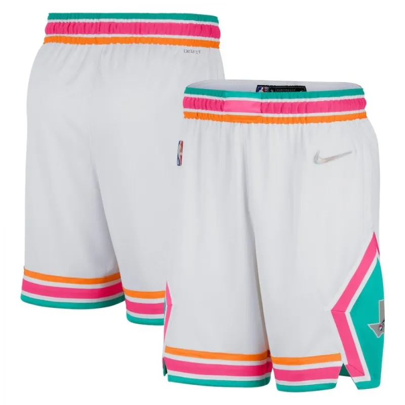 Men’s San Antonio Spurs Nike White 2021/22 Swingman NBA Shorts – City Edition