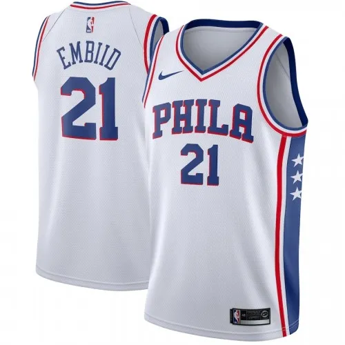 Maglia da uomo Philadelphia 76ers Joel Embiid #21 bianca Swingman - Edizione Association