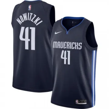 Men's Dallas Mavericks Dirk Nowitzki #41 Navy Finished Swingman Jersey - Statement Edition