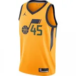 Men’s Utah Jazz Donovan Mitchell #45 Jordan Gold 2020/21 Swingman Jersey – Statement Edition