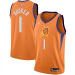 Maglia da gioco da uomo dei Phoenix Suns Devin Booker #1 Jordan Orange 2020/21 - Edizione Statement Maglia da uomo Phoenix Suns Devin Booker #1 Jordan Orange 2020/21 Swingman – Edizione Statement