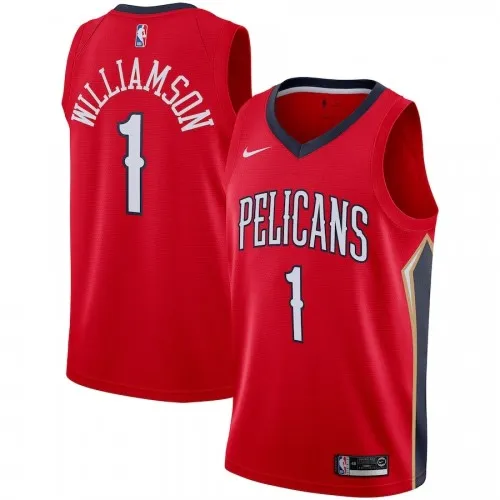 Hombres New Orleans Pelicans Zion Williamson #1 Rojo 19/20 Swingman Jersey - Statement Edition