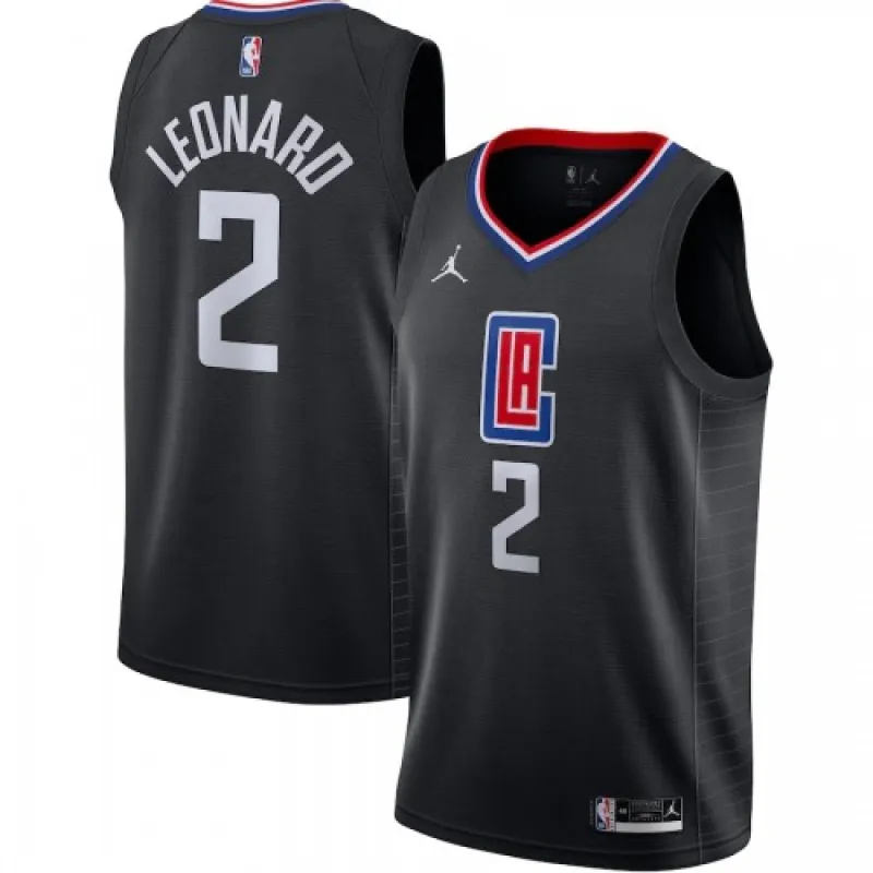 Men’s LA Clippers Kawhi Leonard #2 Jordan Black 202021 Swingman Jersey – Statement Edition