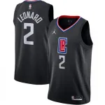 Men’s LA Clippers Kawhi Leonard #2 Jordan Black 202021 Swingman Jersey – Statement Edition