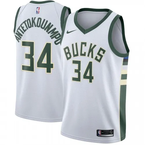 Heren Milwaukee Bucks Giannis Antetokounmpo #34 White Swingman Jersey - Associatie Editie