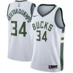 Men's Milwaukee Bucks Giannis Antetokounmpo #34 White Swingman Jersey - Association Edition Men’s Milwaukee Bucks Giannis Antetokounmpo #34 White Swingman Jersey – Association Edition