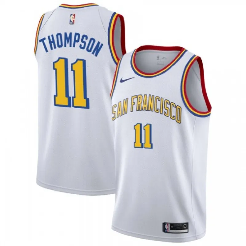 Men’s Golden State Warriors Klay Thompson #11 White Classics Swingman Jersey – Classic Edition