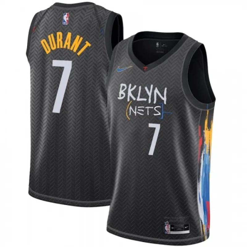 Men’s Brooklyn Nets Kevin Durant #7 Nike Black 2020/21 Swingman Player Jersey – City Edition