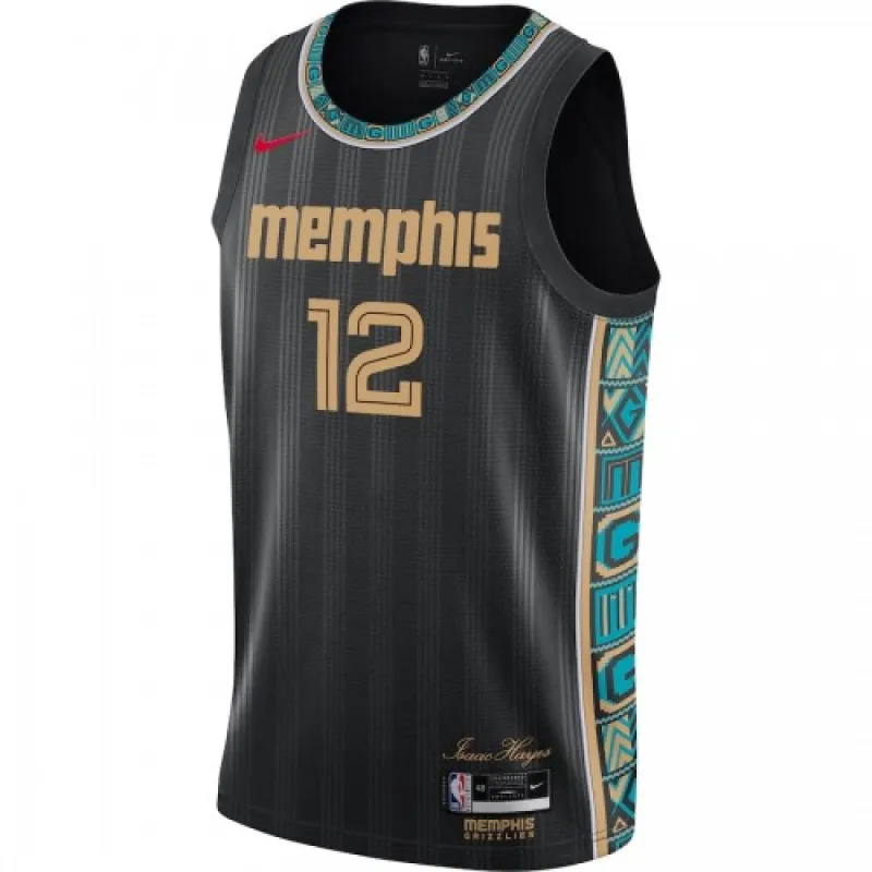 Men’s Memphis Grizzlies Ja Morant #12 Nike Black 2020/21 Swingman Jersey – City Edition