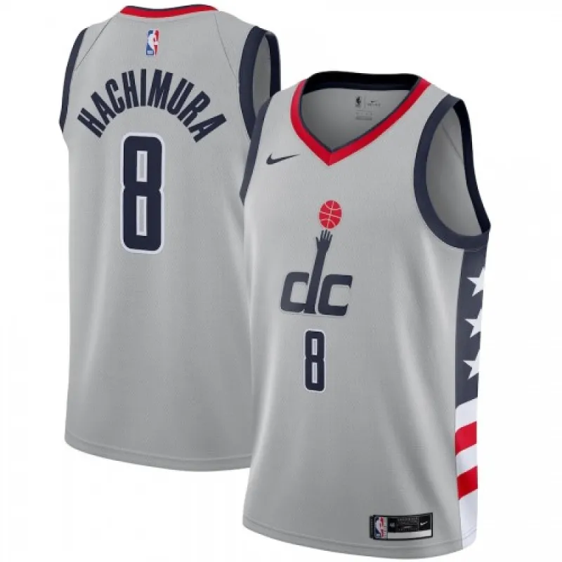 Men’s Washington Wizards Rui Hachimura #8 Nike Gray 2020/21 Swingman Player Jersey – City Edition
