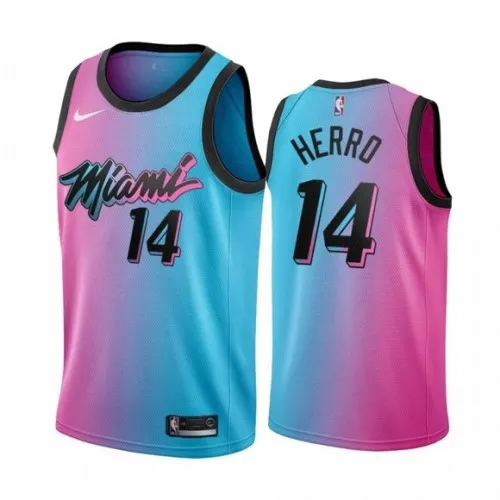 Männer Miami Heat Tyler Herro #14 blau-rosa 20/21 Swingman Jersey - Stadt Edition