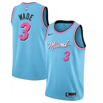 Men's Miami Heat Dwyane Wade #3 Blue 2019/20 Finished Swingman Jersey - City Edition