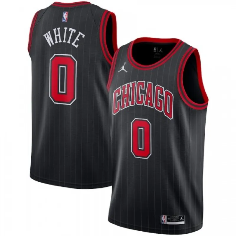 Men’s Chicago Bulls Coby White #0 Jordan Brand Black 2020/21 Swingman Jersey – Statement Edition