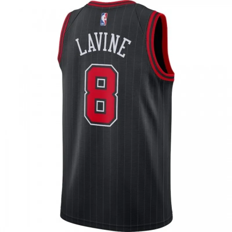 Men’s Chicago Bulls Zach LaVine #8 Jordan Black 2020/21 Swingman Jersey – Statement Edition