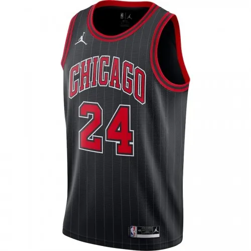 Men’s Chicago Bulls Lauri Markkanen #24 Jordan Black 2020/21 Swingman Jersey-Statement Edition