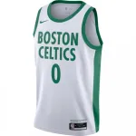 Men's Boston Celtics Jayson Tatum #0 White 2020/21 Swingman Player Jersey - City Edition