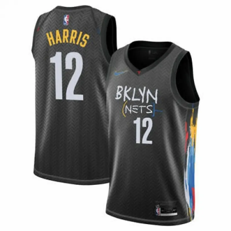 Men’s Brooklyn Nets Joe Harris #12 Nike Black 2020/21 Swingman Jersey – City Edition