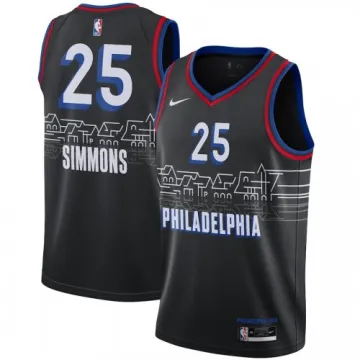 Men's Philadelphia 76ers Ben Simmons #25 Black 2020/21 Swingman Player Jersey–City Edition