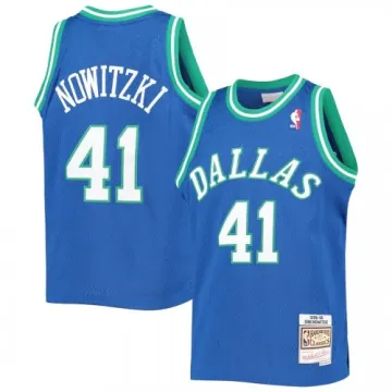 Men's Dallas Mavericks Dirk Nowitzki #41 Throwback Blue 1998-99 Hardwood Classics Jersey