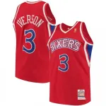 Men's Philadelphia 76ers Allen Iverson #3 Throwback Red Hardwood Classics Jersey Men’s Philadelphia 76ers Allen Iverson #3 Throwback Red Hardwood Classics Jersey