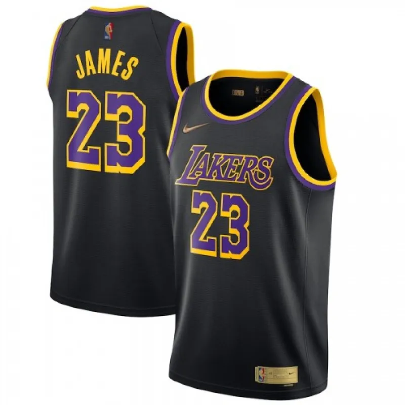 Men’s Los Angeles Lakers LeBron James #23 Nike Black 2020/21 Swingman Player Jersey – Earned Edition