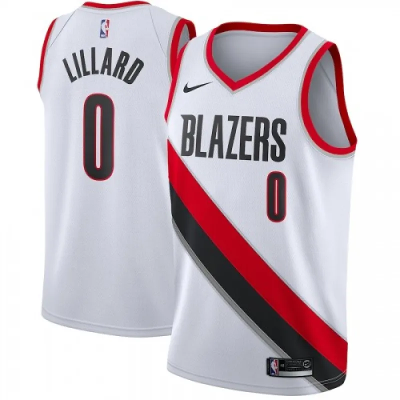 Herren Portland Trail Blazers Damian Lillard #0 Weiß Swingman Jersey - Verein Edition