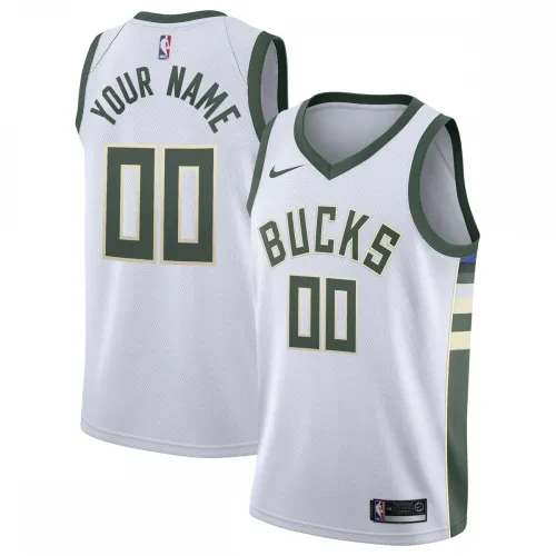 Milwaukee Bucks 2020/21 Swingman Custom Men's Jersey - Association Edition - White