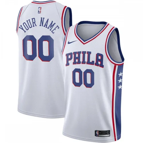 Philadelphia 76ers 2020/21 Swingman Custom Men's Jersey - Association Edition - White