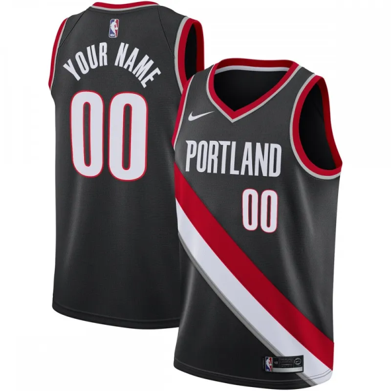 Portland Trail Blazers Nike 2020/21 Swingman Custom Jersey – Icon Edition – Black