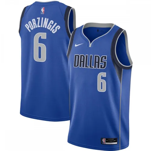 Kristaps Porzingis Dallas Mavericks Nike 2020/21 Swingman-shirt - Blauw - Icon Edition