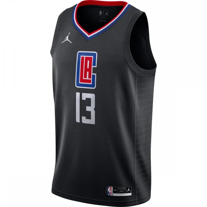 Camiseta Swingman para hombre de Paul George de los LA Clippers 2020/21 – Edición Statement – Negra