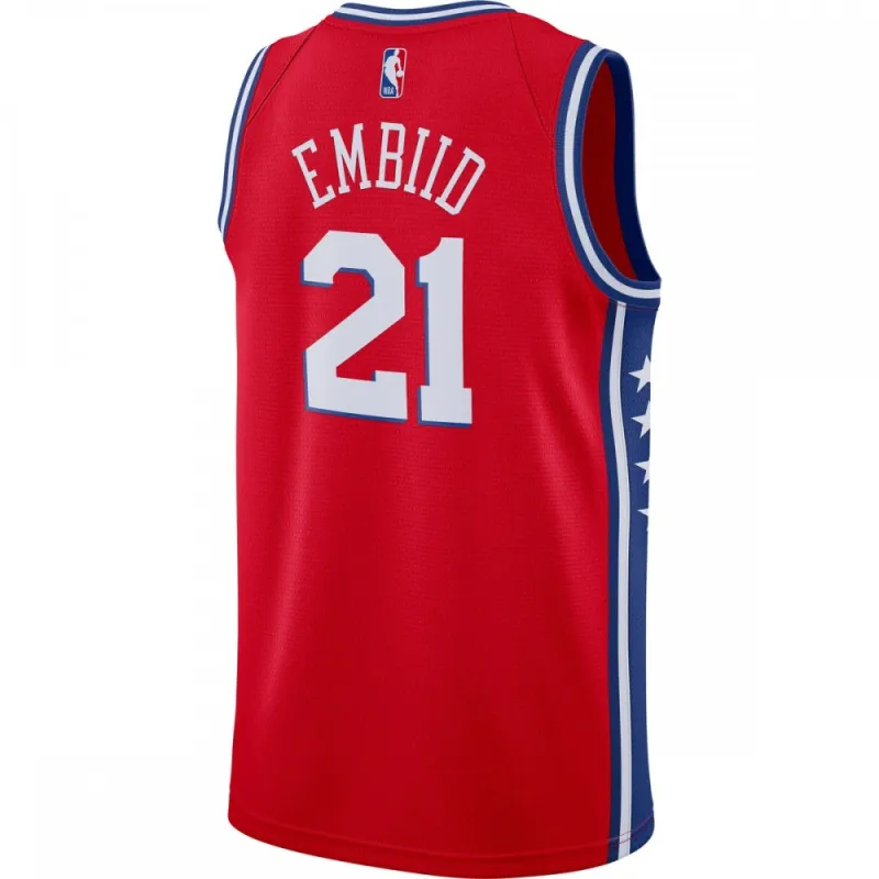 Joel Embiid Philadelphia 76ers 2020/21 Camisola Swingman para homem - Edição de declaração - Vermelho