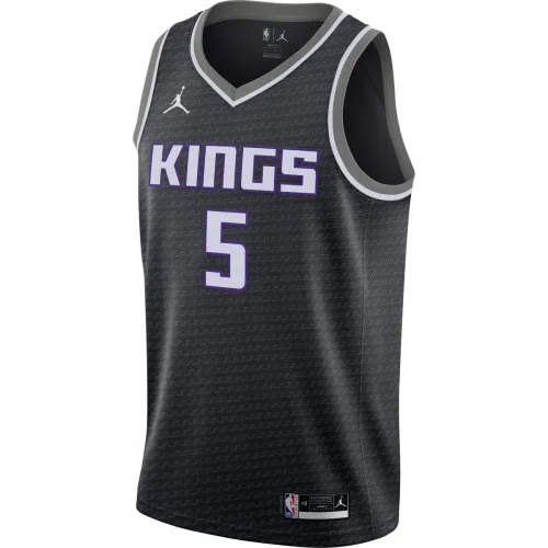 De’Aaron Fox Sacramento Kings Jordan Brand Logo 2020/21 Swingman Jersey – Statement Edition – Black