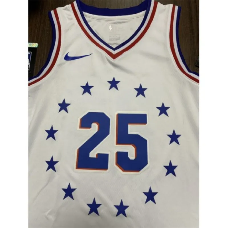 Jersey Swingman Branco dos Philadelphia 76ers Ben Simmons #25 para homem - City Edition